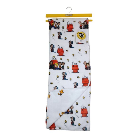 Peanuts 75th Anniversary Throw Blanket 50" x 70" Polyester Snoopy & Woodstock De - Picture 2 of 14